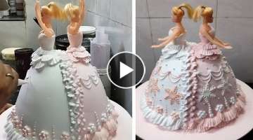 Twins Girls Birthday Barbie Doll Cake Design|Twins Barbie Doll Cake Kaishe Banaye |Barbie Doll Ca...