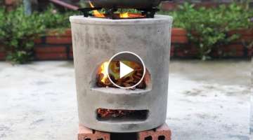 Cement Craft Ideas \ How To Make A Concrete Rocket Stove From Cement At Home