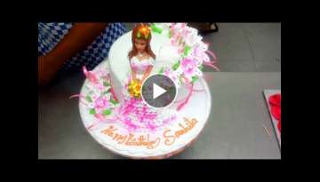 How to Make Barbie Cake Design and Flowers Decoration Video