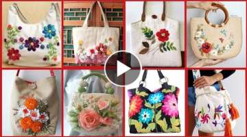Hand Embroidered Fabric BAGS Designs Patterns//Hand Embroidered Patterns For Bags