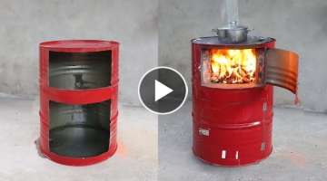 Wow Wow \ Build oven versatile 2 in 1 from cement + iron drum