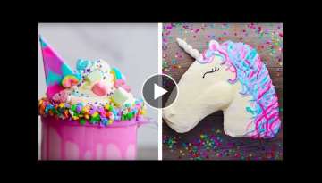10 Amazing Unicorn Themed Dessert Recipes | DIY Homemade Unicorn Buttercream Cupcakes by So Yumm...