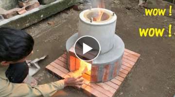 Wow.Wow. How to make a simple traditional firewood stove at home \ Family wood stove