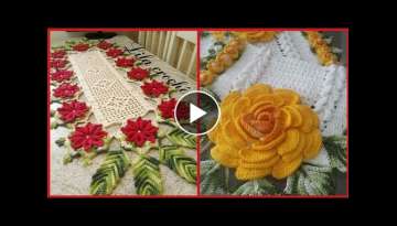 Crochet Patterns// Beautiful Crochet Flower Patterns For Table Cover/Mate/Bedsheets/Baby Dress