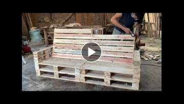 DIY // Modern garden wood processing project - Make Sofas Outdoor From Pallet Wood