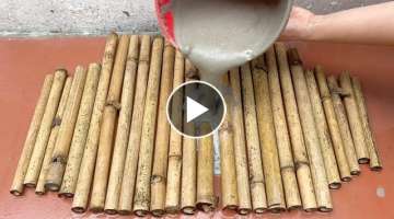 Bamboo And Cement. How To Make A Coffee Table With Bamboo And Cement .Decorate Your Home.