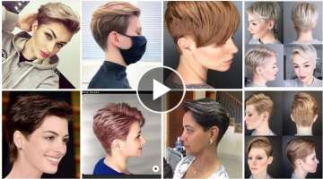 gorgeous woman short pixie trendy hair dye colours with awesome stunning look #vintage #trendyide...