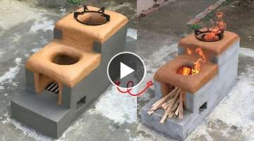 The design of the cooking stove is simple with cement - brick - and clay