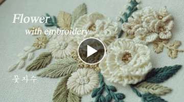 프랑스자수 sub) Flower Embroidery 꽃자수 caston stitch 3D 자수패키지