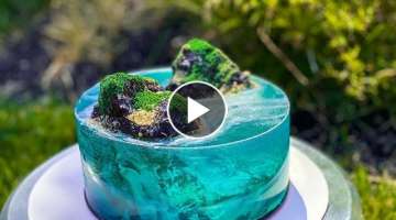 ISLAND CAKE TUTORIAL| OCEAN JELLY | JELLO CAKE| CAKE TRENDS 2020