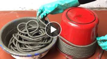 ROPES And CEMENT ( .Easy And Beautiful ) .How To Make Flower Pots.