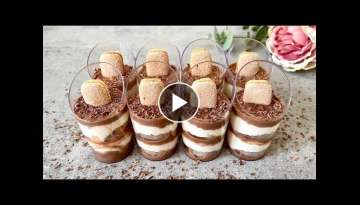 Chocolate Tiramisu dessert shots | Easy and Yummy no bake mini dessert cups