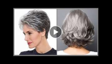 Secrets of Going Gray ???? Fancy Long Gray Hairstyle For Over 50 | Haircut Trending 2020