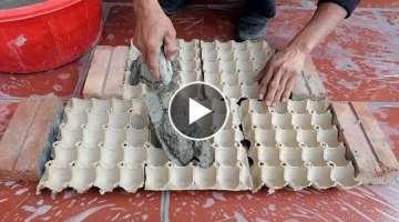 Egg Tray And Cement - How To Make Easy Flower Pots at home for you