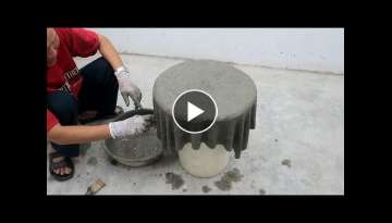 How To Make a Coffee Table With Old Towels and cement - Garden Decoration
