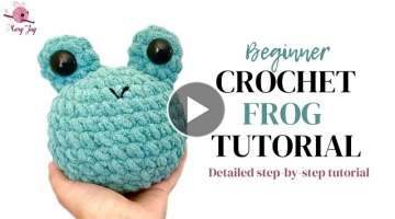 Great Beginner First Project! How To Crochet a Simple Frog: Quick, Easy Frog Tutorial & Free patt...