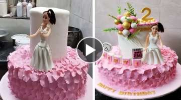 most Beautiful Girl Birthday Cake Decorating Ideas |Amazing and satisfying Birthday Girl Cake Des...