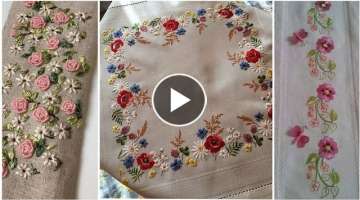 Elegant And Classy Hand Embroidery Designs Patterns For Bedsheets table Cover Mats