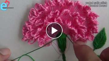 Hand Embroidery: Carnation Flower Embroidery - Kanzashi Flower Embroidery -Crochet Flower Embroid...