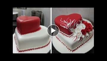 Heart Shape Parfect and Easy Fondant Cake |Birthday Cake Design
