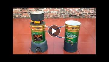 Innovative 2-in-1 wood stove, combined with hot water _ Amazing