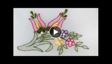 Hand Embroidery: Shadow Work Embroidery With Very Unique Technique - Needle Art - Dress Embroider...