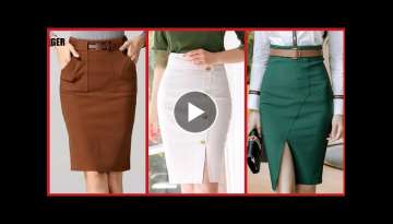 Office Wear Midi Pencil Skirt Designs For Business Womens