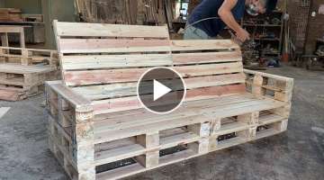 Amazing Ideas Woodworking Diy For Beginners - How To Build A Outdoor Bench From Pallets Step by S...