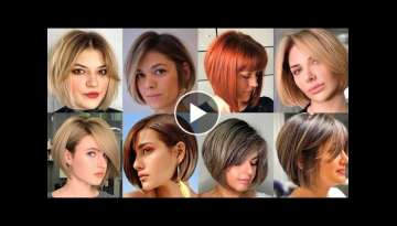 Wavy and Straight Haircuts With Bangs Trending Short Hair Hairstyles 2023