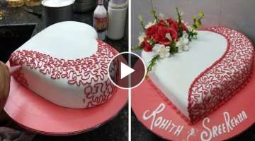 Engagement Cake |Engagement Heart Shape Cake |Fondant Cake