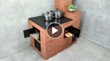 How to build a smokeless wood stove with an oven on another level