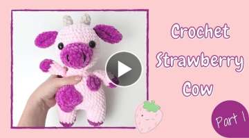Crochet Strawberry Cow (TikTok 2021) - Tutorial Part 1 (Updated) | Free Amigurumi Animal Pattern Crochet Strawberry Cow (TikTok 2021) - Tutorial Part 1 (Updated) | Free Amigurumi Animal Pattern