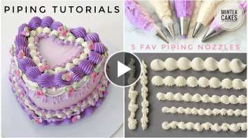 Vintage Cake Piping Techniques & Tutorial! 5 Must-Have Nozzles for Beginners !!