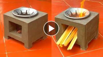 Wood-saving Stove Made of Cement and Carton box - The Idea of ​​Making a Firewood Stove