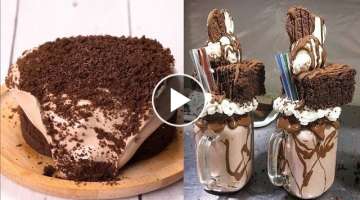Homemade Chocolate Cake With Milk Cream Recipes | The Best Chocolate Cake Decorating Recipes Idea...
