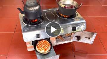DIY wonderful wood stove (2 in 1) from old gas stove # 157