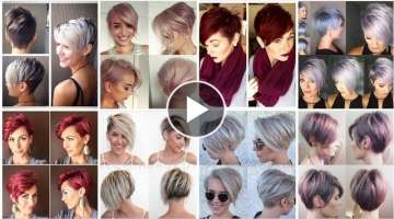 Top Trending Hair Dye Colours With short & long layers Pixie bob hair cutting