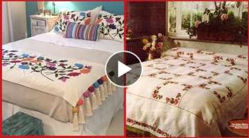Top Class Hand Embroidered Bedsheet Collection//Embroidery Patterns For bedsheets