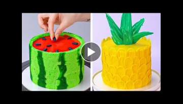 The Most Amazing WATERMELON Dessert For Summer Day | Fruits Cake Decorating Ideas | Cake Lovers