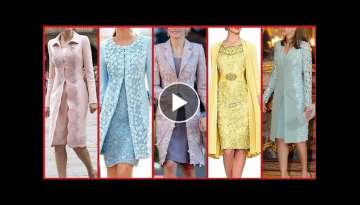 Very Impressive And Stylish Royal Family Inspired Mother Of The Bride Dresses With Long Jacket St...