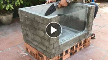 Amazing Ideas With Cement !????! Make an aquarium with a simple foam and cement box