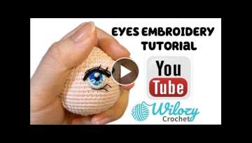 How To Crochet For Beginners: Embroider Eyes For Crochet Doll - Amigurumi Tutorial Free Doll Patt...