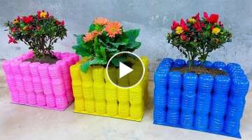 Good Idea | Recycling Plastic Bottles to Make Beautiful Planter Pot For Your Garden