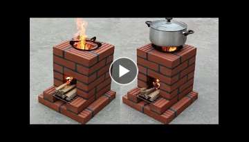 Make a rocket stove from bricks and cement