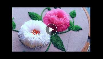 Gorgeous 3D hand embroidery|super easy flower design 2022