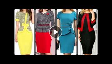Gorgeous And Stylistic Elegant Two Piece Office Wear Bodycon Dresses With Peplum Jacket