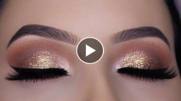 Classic Brown Glitter Eye Makeup Tutorial