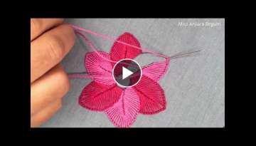 Blanket Stitch Flower Patel Embroidery Design, Hand Embroidery Easy Flower Design New
