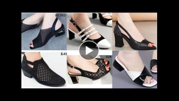 BLACK SANDALS SHOES COLLECTION FOR WOMENS STYLISH SANDALS BEAUTIFUL SHOES DESIGN