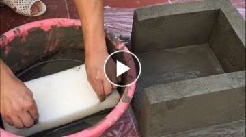EXCELLENT - The Most Innovative Cement ideas with SPONGE - How to make flower pots for the garden